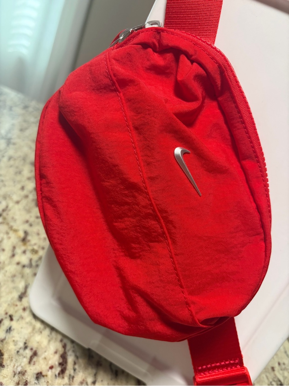 Nike Red Waist Pack with Silver Swoosh - Picture 2 of 7
